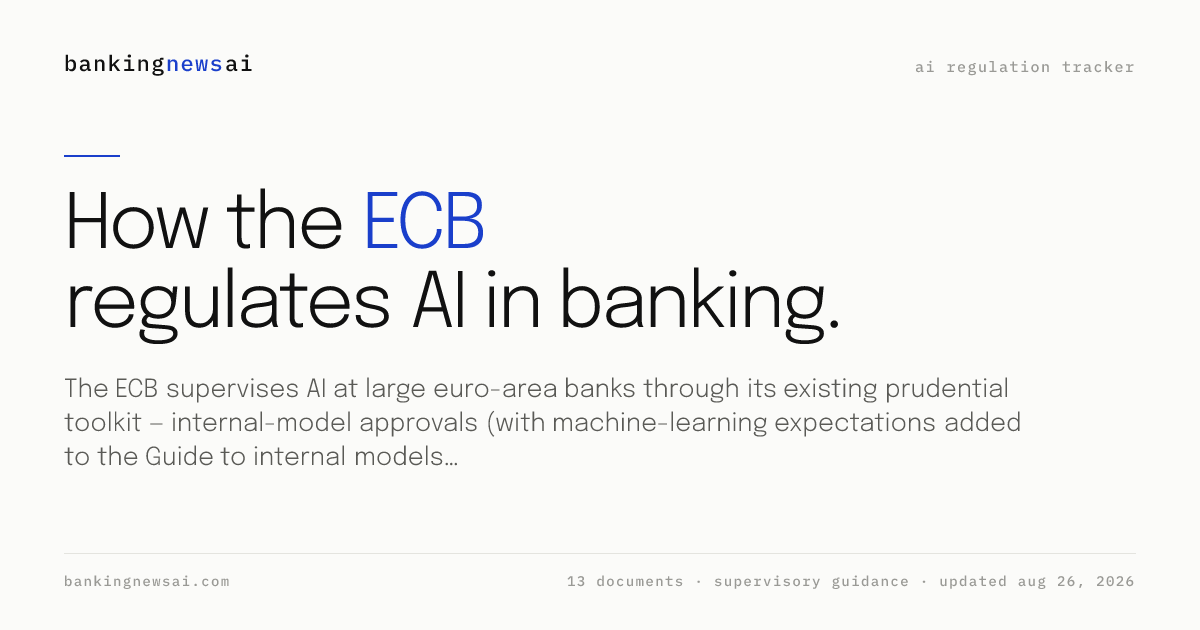 ECB: AI Rules and Guidance for Banks (2026) | BankingNewsAI